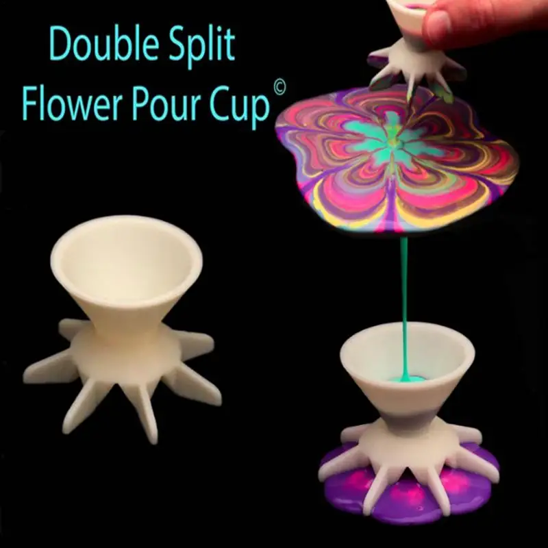 Acrylic Paint Pouring Split Cup Mini 7-Leg Funnel Split Cup For DIYMaking Pour Painting Mandala Flower Graffiti Accessories