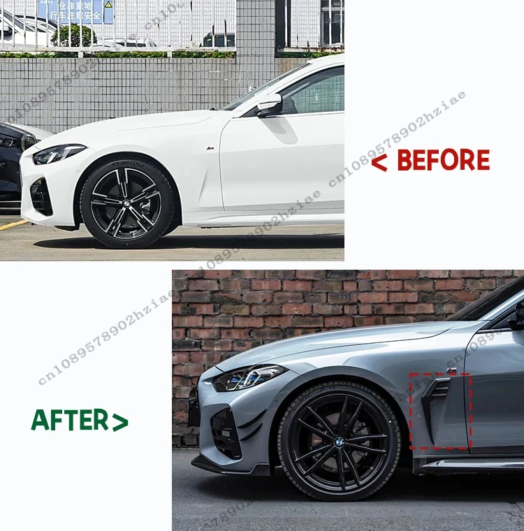 Seitenspoiler-Tuning-Außenverkleidung für BMW 4er G22 G23 2-Türer 2020–2025, glänzend schwarz, Luftstrom, geteilte Auto-Seitenverkleidung – Detail 4