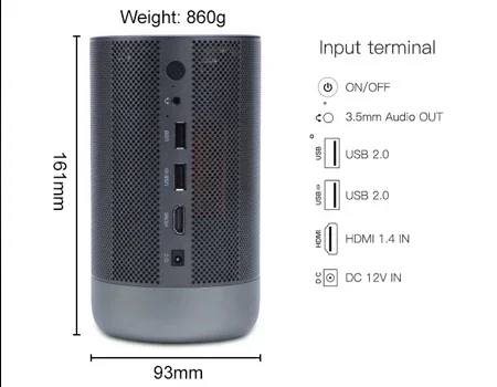 5G New 1080P Projector 3D Android 7.0 System 4K HD Smart Mini Phone Projector