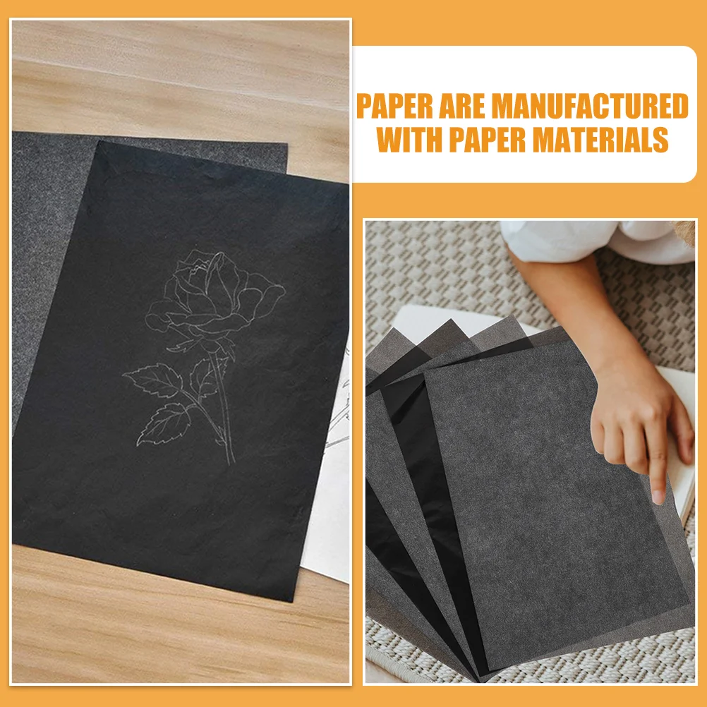 50 Pcs Graphite Carbon Paper Artist Tracing Transfer Copy Small for Fabric Portable Wood Drawing