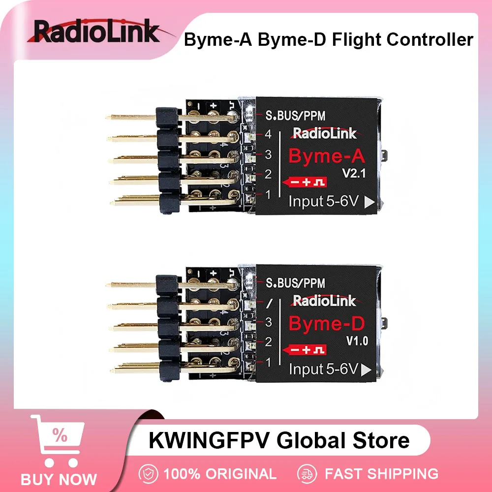 Radiolink Byme-A V2.0 Contrôleur de vol RC Stabilisateur d'avion avec gyroscopique, 6 modes de vol 4 canaux pour A560, 3D Fixed-Wing, Avion, Straight Wing, Jet et plus encore