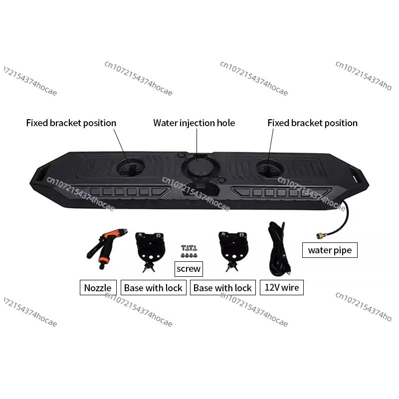 Car travel water storage tank hand wash water tank black and orange off-road truck RV roof Long form water tank thickened