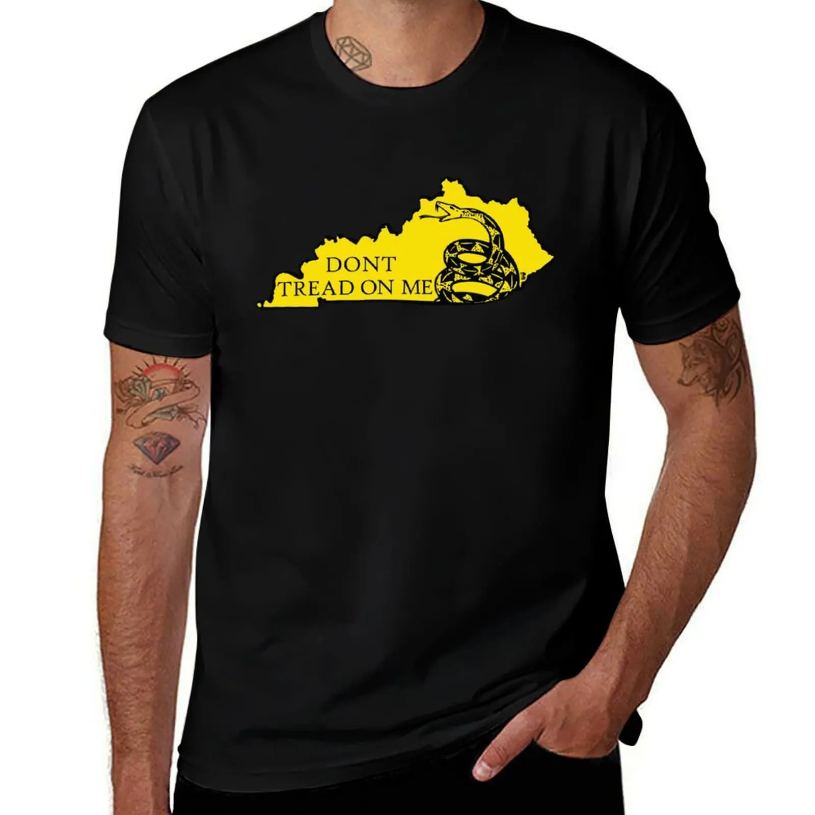 

Copy of WEST VIRGINIAN - Libertarian - Don't Tread On Me Gadsden Snake on WEST VIRGINIA Map on Blue default background, T-Shirt