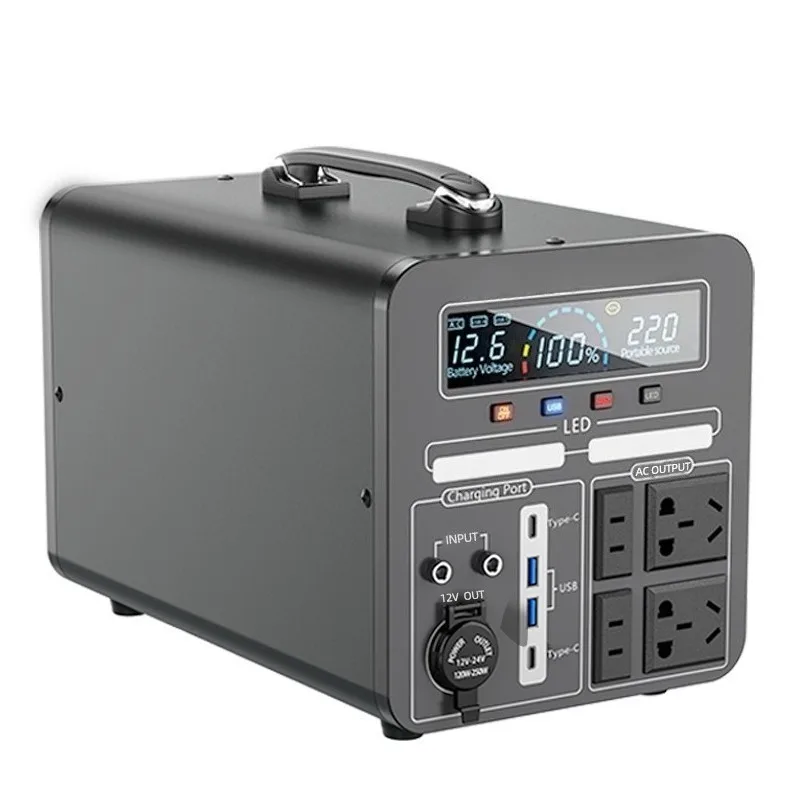 Portable 1000W Outdoor Power Station Solar Energy Storage Battery Portable Camping Emergency Backup Generat