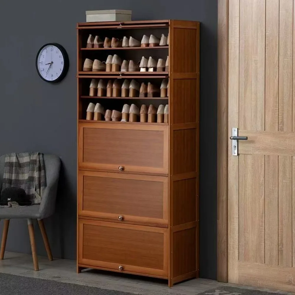 

Шкаф для обуви с открытыми отсеками для хранения бытовых дверей, пылезащитный большой шкаф