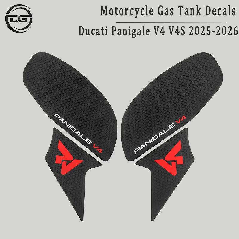 For Ducati Panigale V4 V4S 2025–2026 Motorcycle Accessories Fuel Tank Pad Non-Slip Side Fuel Tank Pad