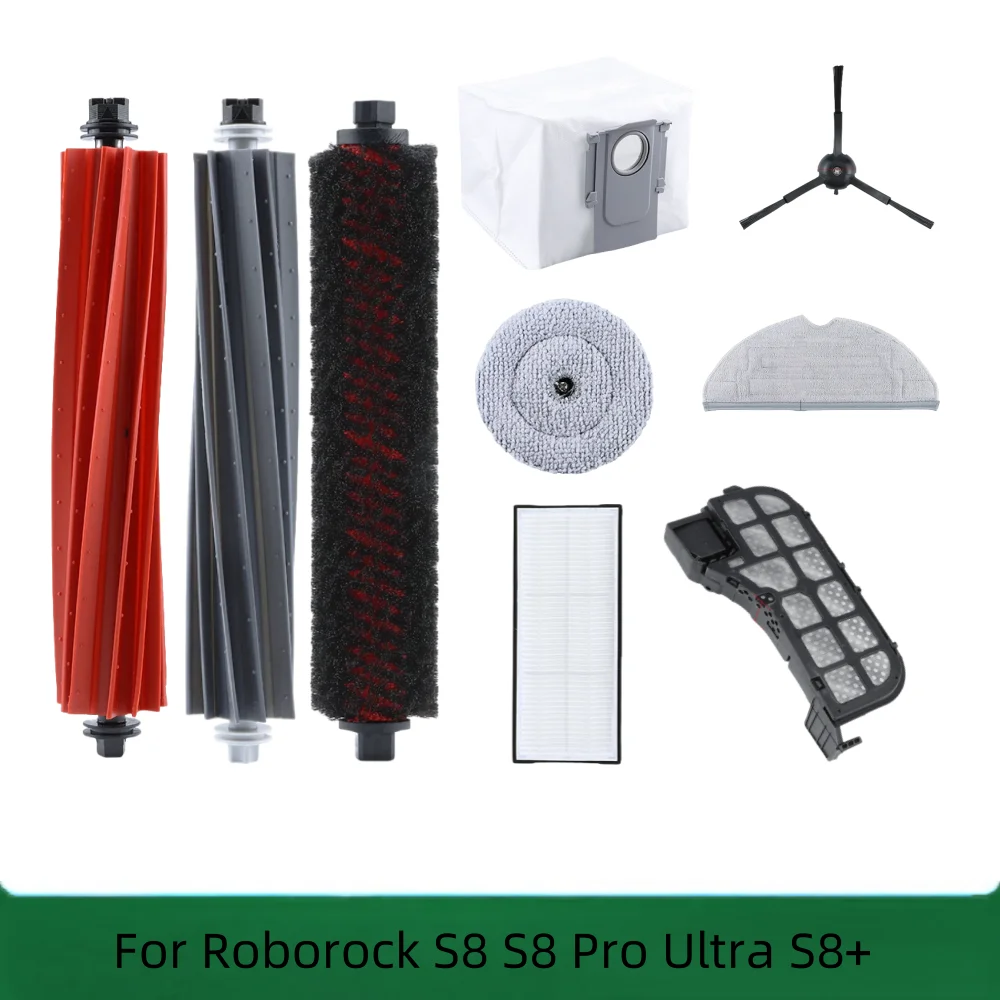 

For Roborock S8 S8 Pro Ultra S8+ Robot Vacuums Accessories Main Side Brushes Mop Cloths Filters Dust Bags Replaceable Parts