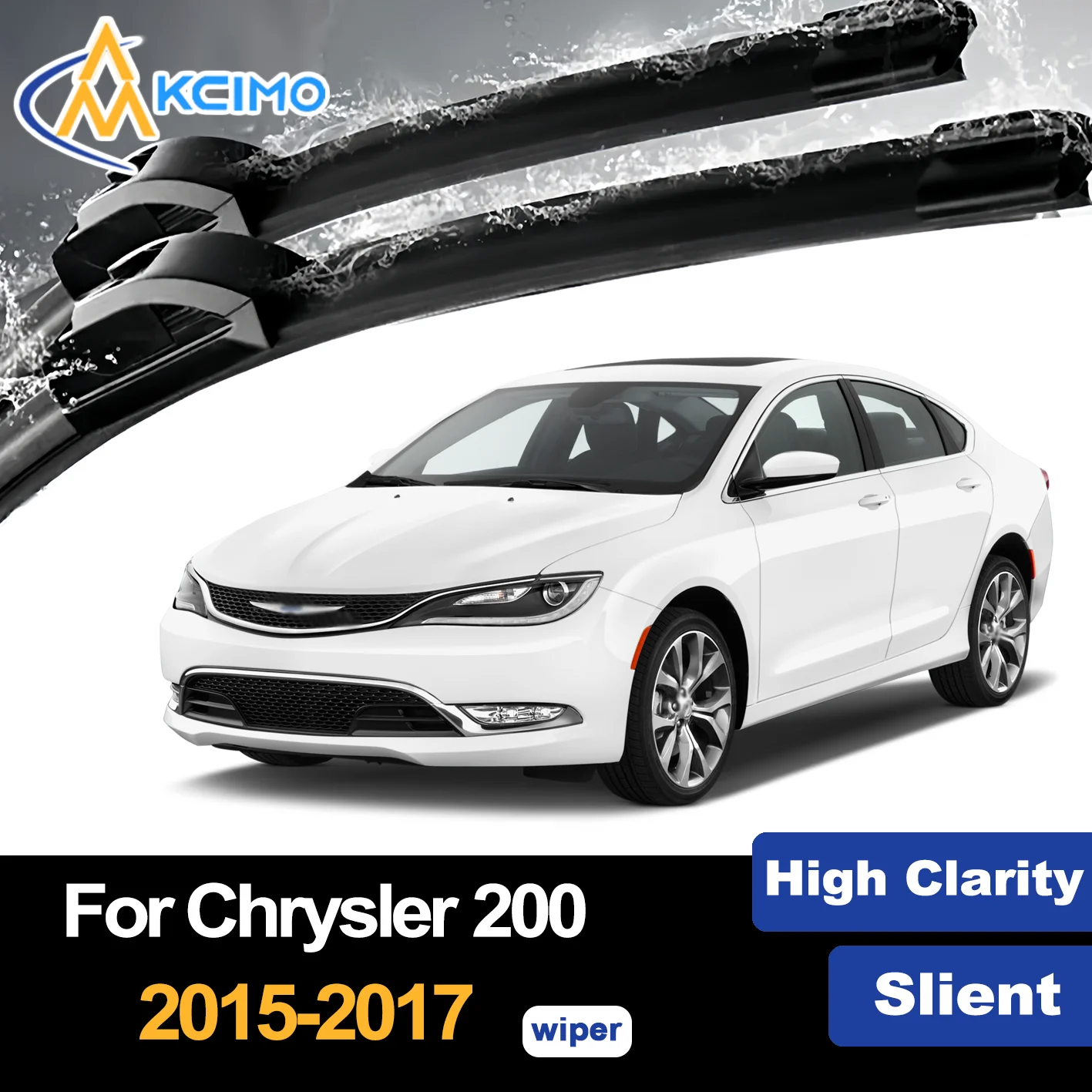 

Front Wiper Blades for Chrysler 200 2015–2017 2015 2016 2017 Black Premium Car Windscreen Windshield Window Wiper Accessories