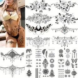 10 Large Chest Tattoos for Women, Small Neck Tattoos Temporary Realistic, Sexy Temporary Tattoos for Women, Underboob Tattoo