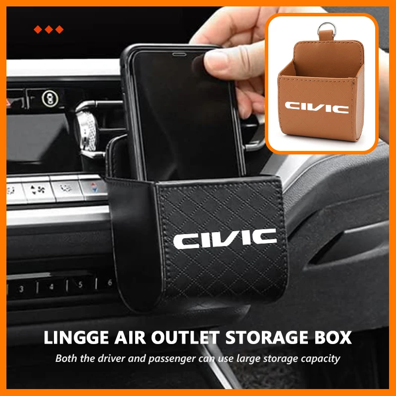 Caja de almacenamiento para ventilación interior de coche, Mini caja de almacenamiento para residuos de teléfono, para Honda Civic FIT CRV Accord Jazz HRV Stepwgn Prelude Insight
