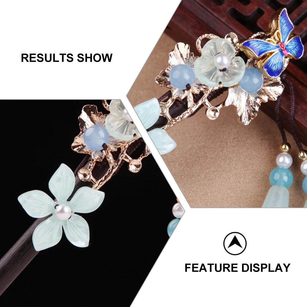 

Elasticity Hair Stick Chopstick Aventurine Jade Women Chinese Retro Palace Hairpin Wedding Proms Cosplay Durable Safe Long Life