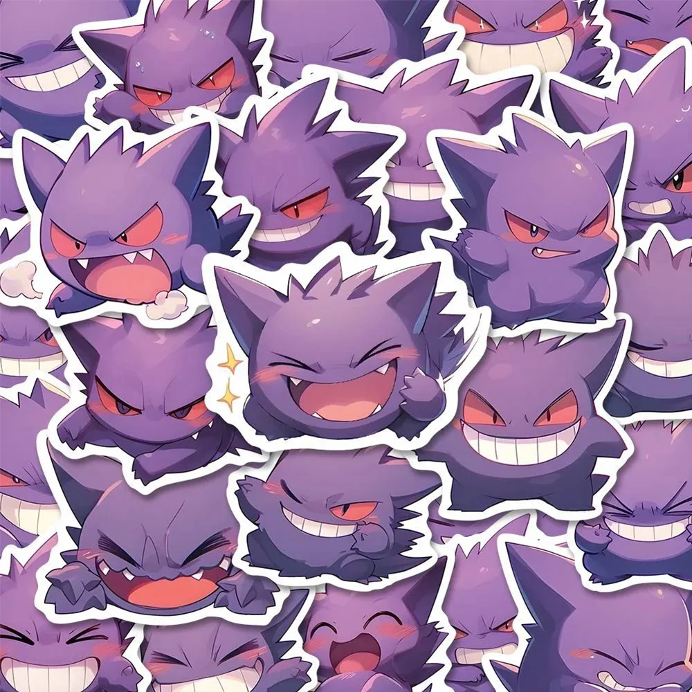 10/30/50PCS Cute Pokemon Gengar Stickers for Kids DIY Phone Skateboard Laptop PVC Waterproof Kids Toy Graffiti Cartoon Decals