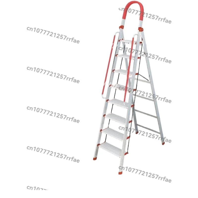 

Stainless steel household folding ladder, thickened herringbone ladder, indoor portable multi-functional staircase 6789