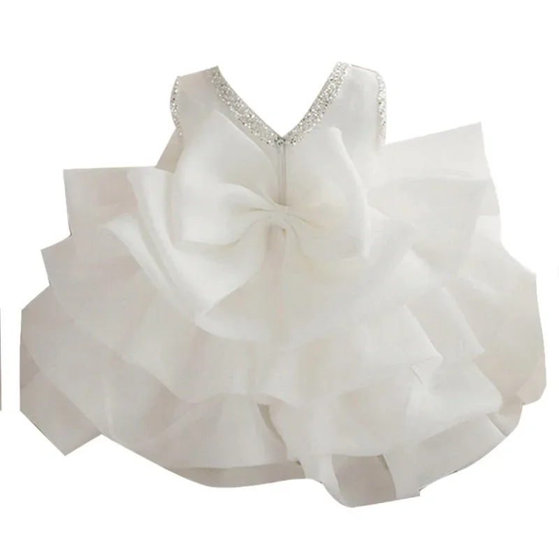 Flower Girls Dresses For Kids Baby 1st Birthday Children\'s Princess Costume Infant Ball Gowns Baptism Party Fluffy Wedding Dress