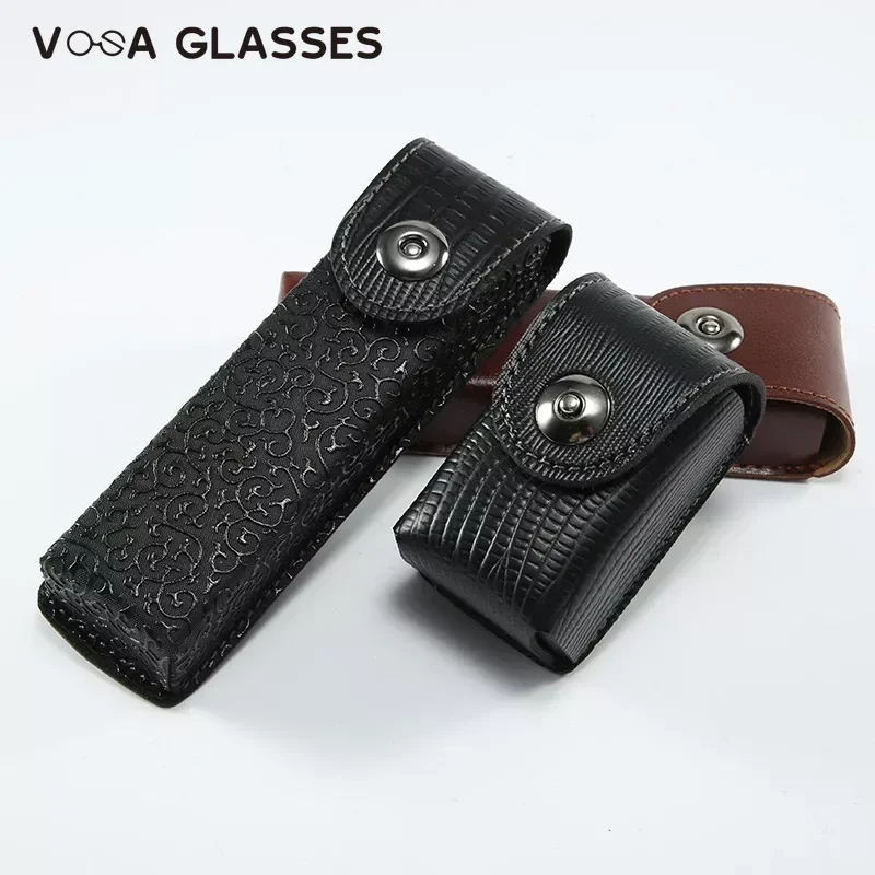 Classic Leather Presbyopic Glasses Case Women Elegant Leather Glasses Box Suitable for Narrower Glasses Sunglasses Case