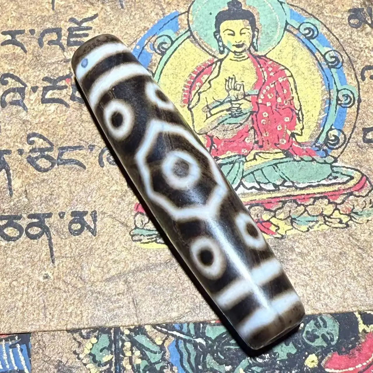 ancient-tibetan-dzi-beads-old-agate-13eye-totem-amulet-pendant-58x13mm-one-object-one-image