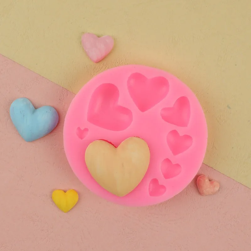 

Loving Heart Shape Silicone Fondant Mold DIY Colorful Sweet Heart Chocolate Candy Paste Cake Decorating Tool Mold