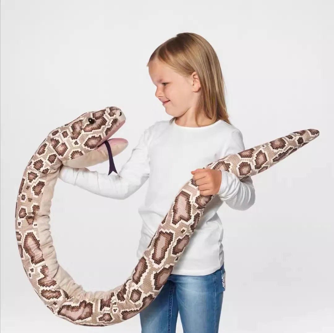 1.6M Glove Snake Plush Doll Imitating Burmese Python Design Soft Toy for Sleeping on Bed as a Pillow Ideal Gift for Children