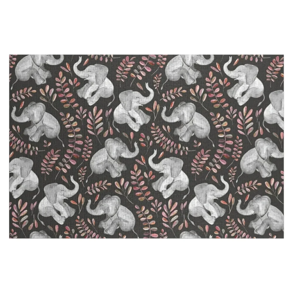 Laughing Baby Elephants – Coral Jigsaw Puzzle Photo Custom Christmas Toys Puzzle