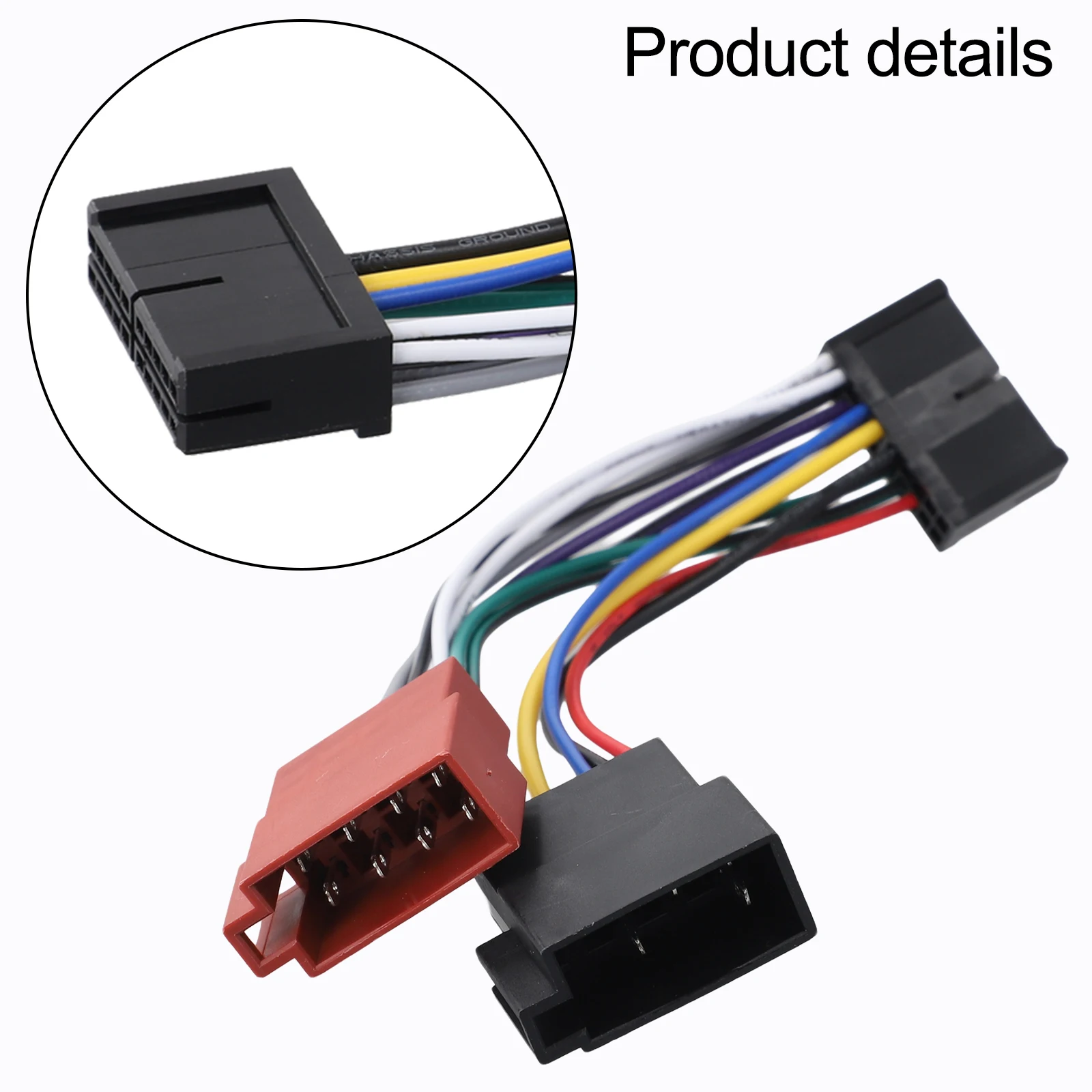 ISO Adapter For Car Radio 20pin Cable Din Connector For Car Radio Installation Non-deformation For Most Car Radios Made Of ABS