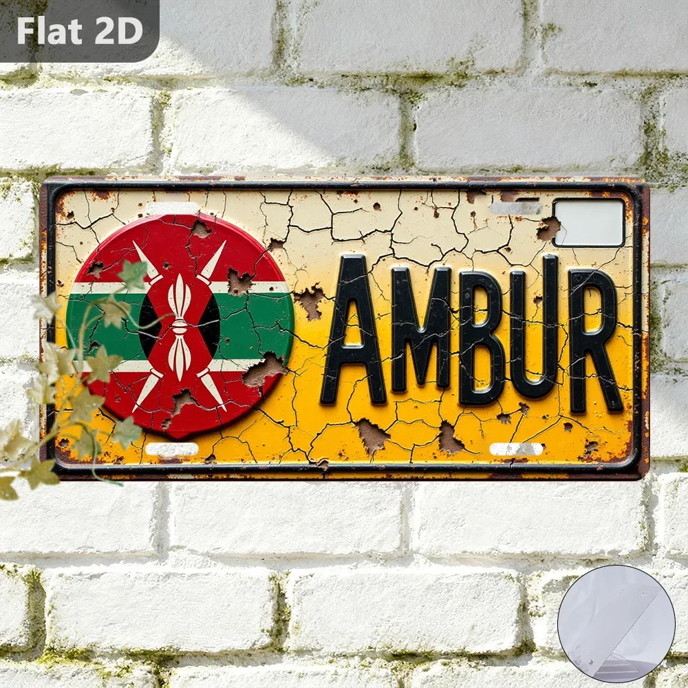 2D Flat - [Open ]2D Flat, 1pc 2D Flat Posters 1pc, 2D, Retro Sign, Sign Kenyan Flag AMBUR Souvenir, Black Friday Gift, Christmas