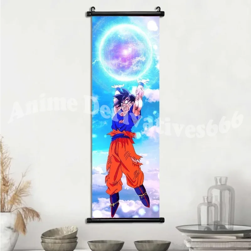 Dragon Ball Anime Poster Son Goku Home Decor Kakarotto Hanging Painting Trunks Wall Art Bardock Scroll Picture Zarbon Wallpaper