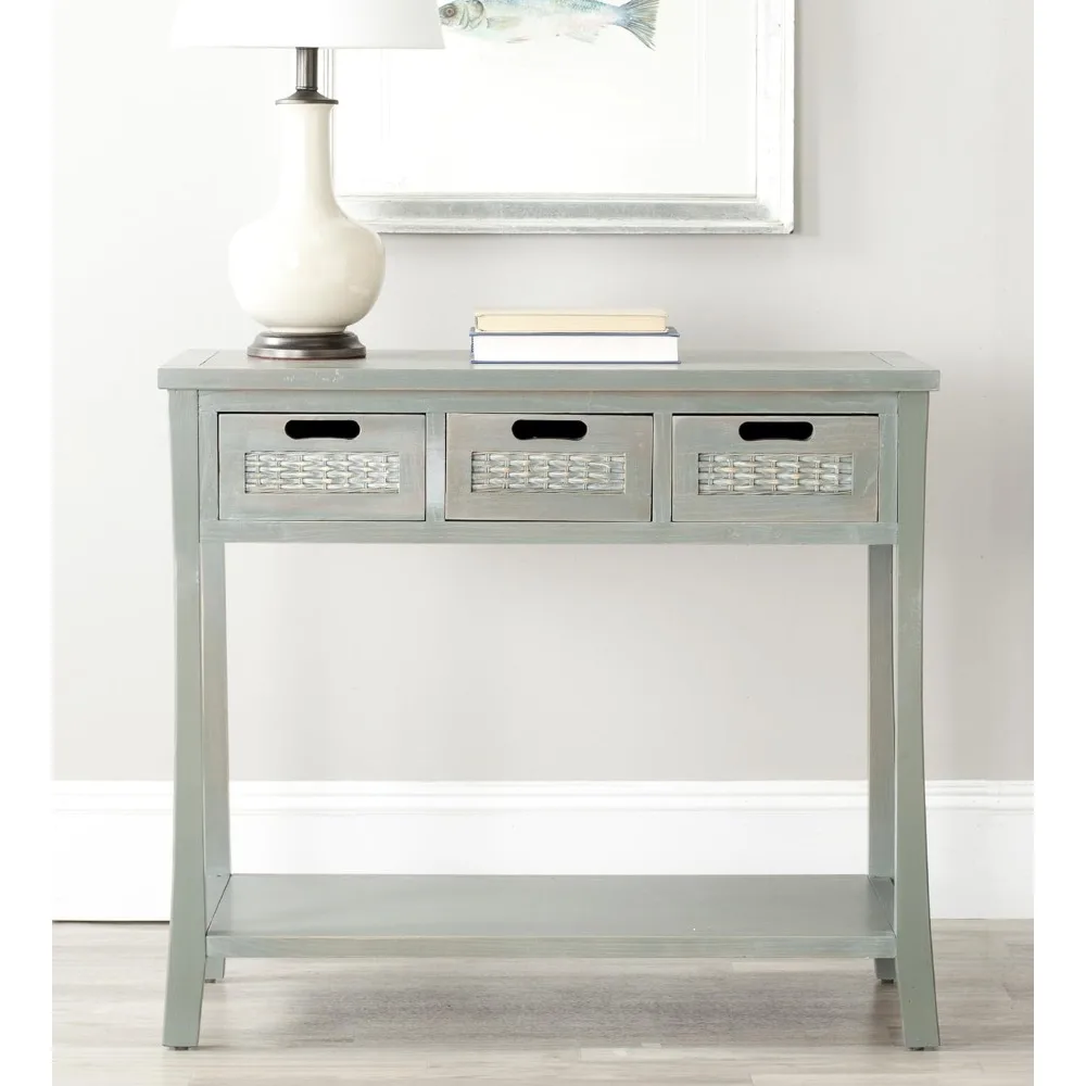 American Homes Collection Autumn Vintage Cream 3-Drawer Console Table