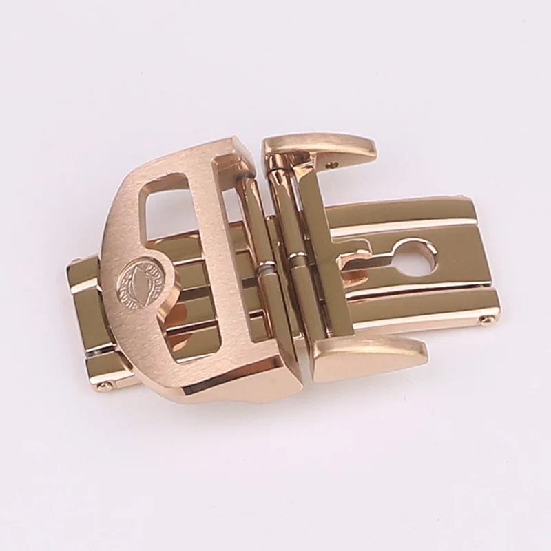 

XIANERSHANG Top I-W-C Logo Belt Buckle New 316L Stainless Steel Butterfly Buckle 18MM Original Folding Clasps Watch Accessories