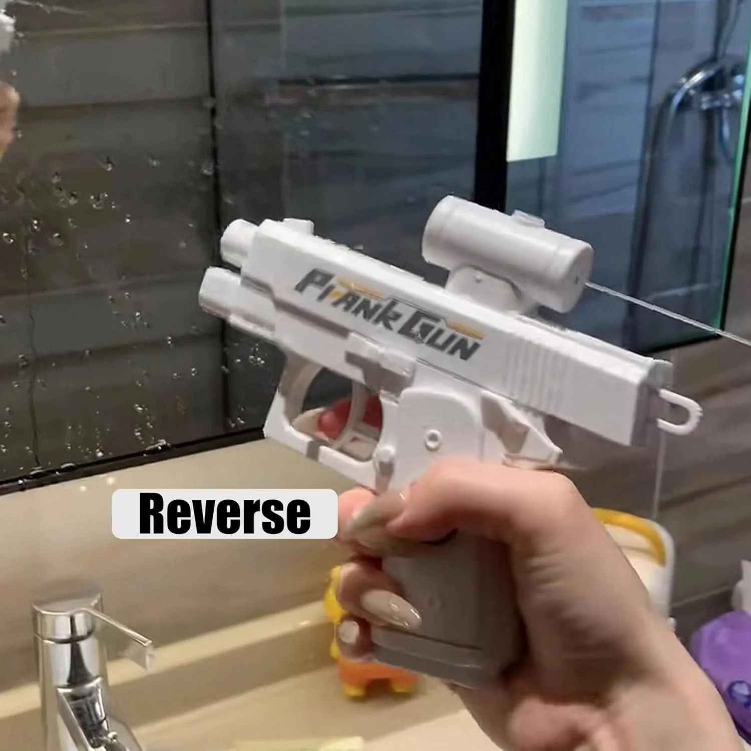 Pistola de agua Manual de mano, broma, pistola de agua con pulverizador bidireccional, juguetes de verano para exteriores, playa, piscina, pistola de agua de juguete para niños