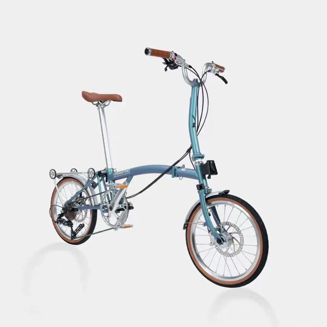 CRANSTON D9K Folding Bicycle 16inch 9speed Hydraulic Disc Brakes Foldable High Quality Molybdenum Steel Frame Tri-folding Bike