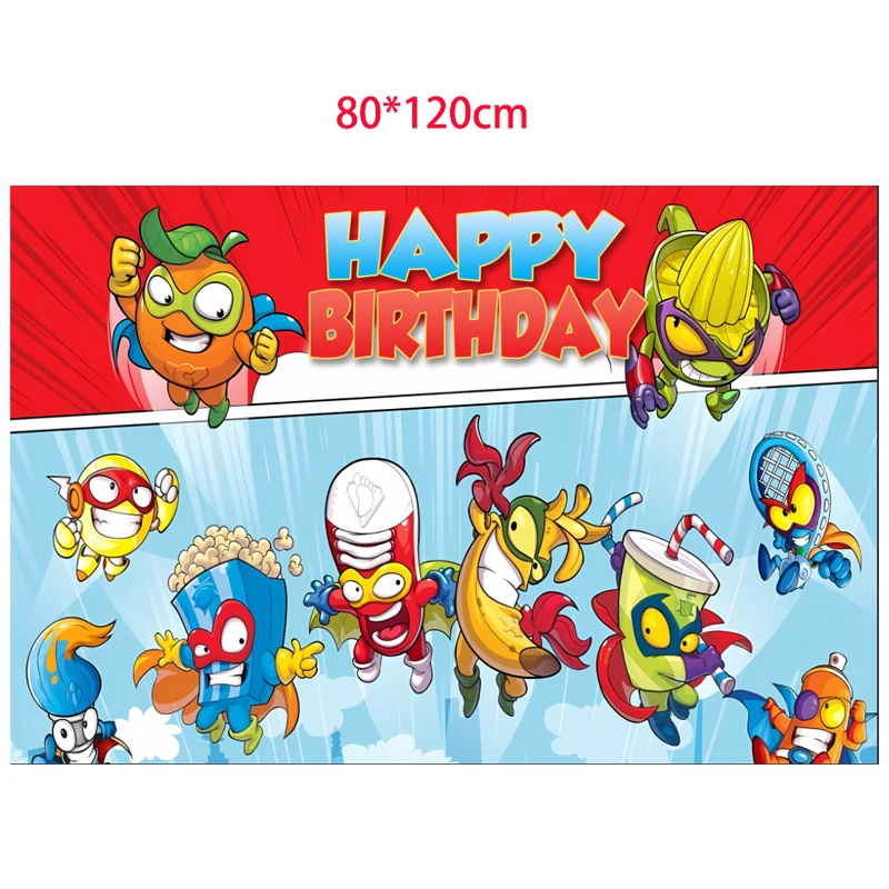 Superthings Birthday Party Decoration Banner Balloon Backdrop SuperzingsTableware Birthday Party Supplies Baby Shower