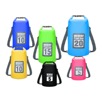5L/10L/15L//30L Waterproof Storage Dry Sack Bag PVC Double Shoulder Strap Duffel Bag Big Capacity Waterproof Swimming Gym Bag