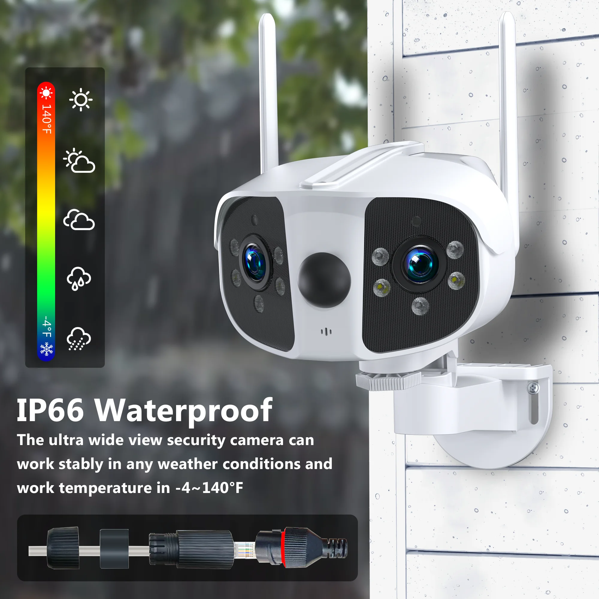 6MP/8MP 4K HD Dual Lens Wifi IP Camera with 180° Ultra Wide Angle Full Color Night Vision Security Cam AI Human Detection CCTV