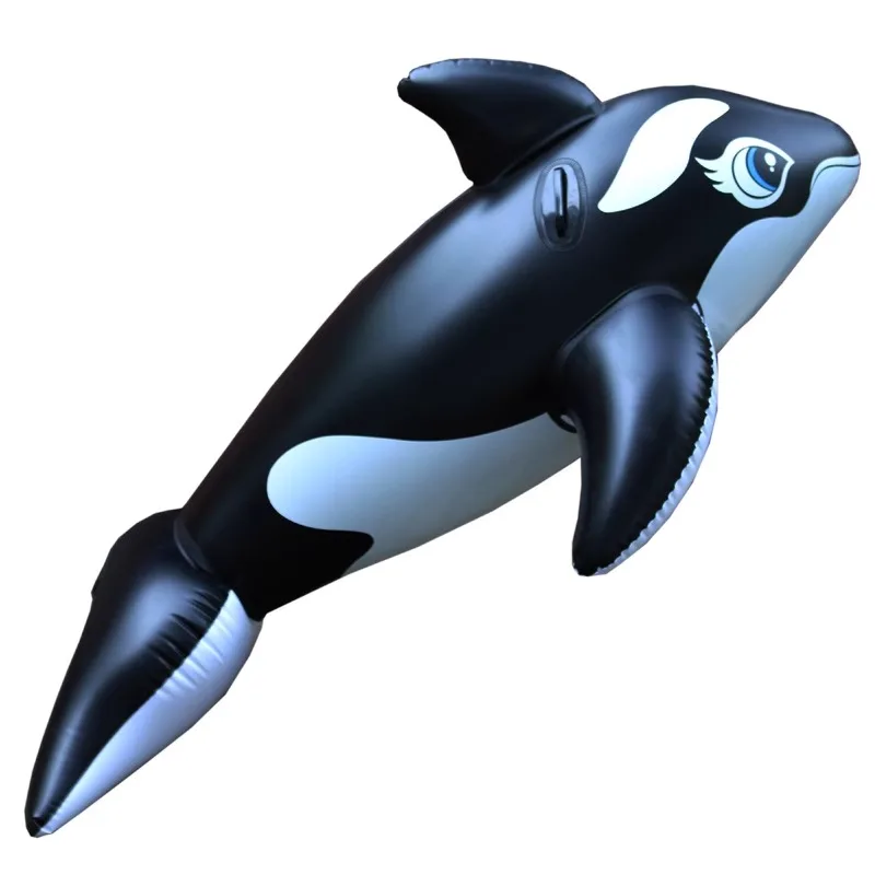 

Dolphin mount shark thickened PVC inflatable, black whale floating water swimming inflatable toy