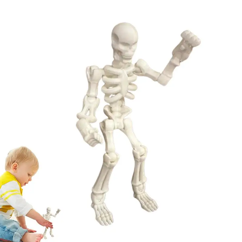 Movable Skeleton Fake Human Skull Bone Simulated Multiple Joints Action Skeleton Collection Fun Table-building Toys For Kid Toy