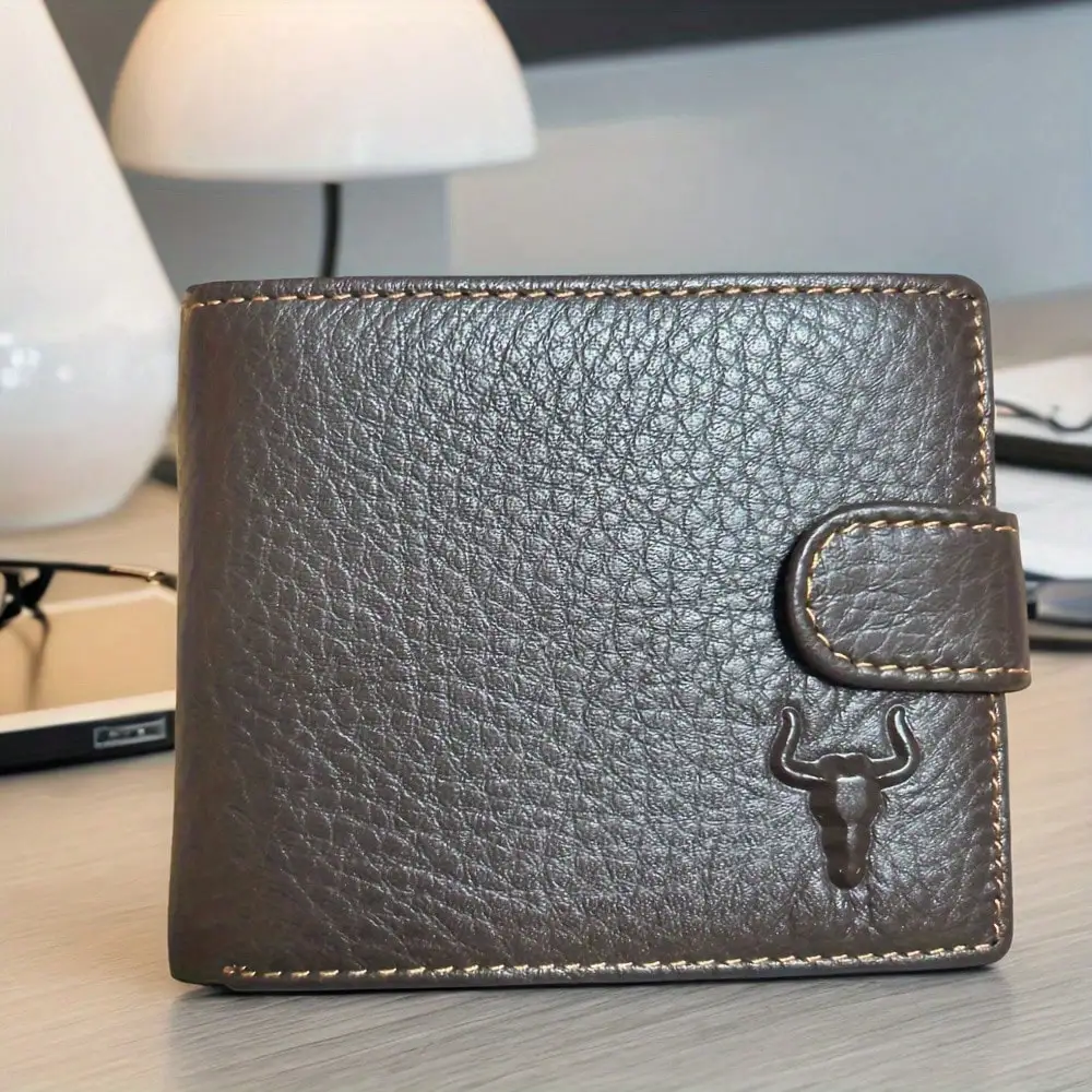 

Genuine Leather Men's Wallet, Front Pocket Wallet, Bifold Classic Style, With Coin Pouch And Multiple Card Slots, Gift For Birth