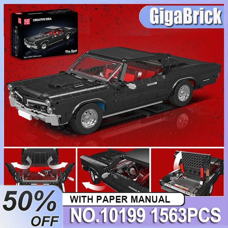 Tecnico MOC Muscle Car Mold King 10199 Blocchi da collezione Mattoni Fai da te Puzzle Giocattolo classico Regalo di Natale per adulti