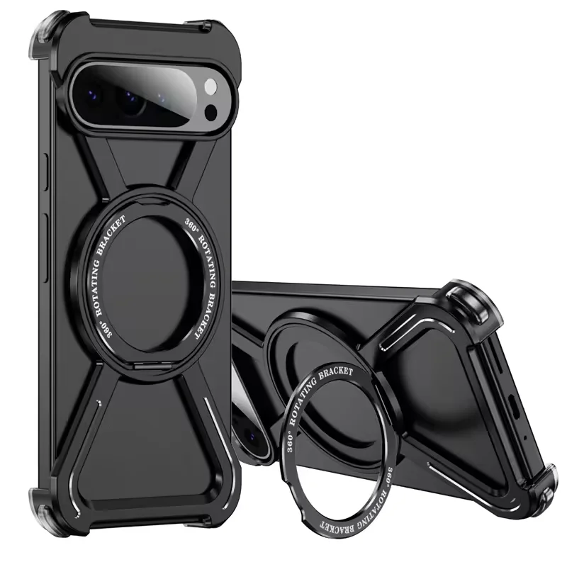 

Metal Frame MagSafe 360° Magnetic Holder Phone Case For Google Pixel 8 9 Pro XL 9Pro Fold Aluminum Alloy Wireless Charging Cover