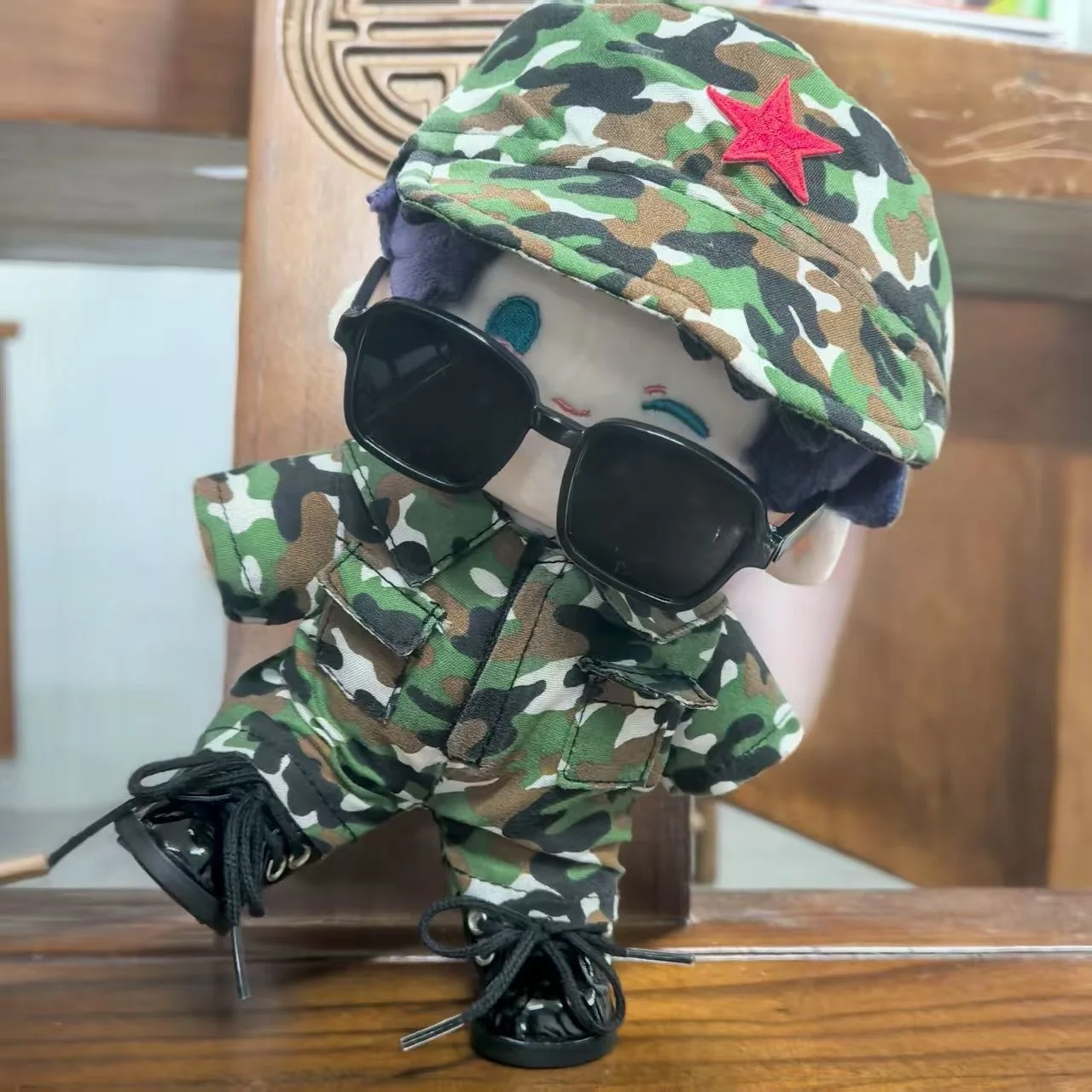 

Оригинальный косплей 10/15/20 см мультяшная камуфляжная плюшевая кукла милая военная тренировочная форма сменный набор кукол на складе