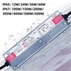 Trasformatori di illuminazione impermeabili per esterni AC 220V a DC 12 V 24V alimentatore Driver LED 24W 36W 60W 100W 150W 200W 300W 600W