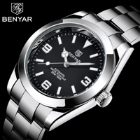 BENYAR 2025 New Men's Automatic Mechanical Watch Business Sports Luxury Men's Watches 50M Waterproof Clock Relogios Masculino