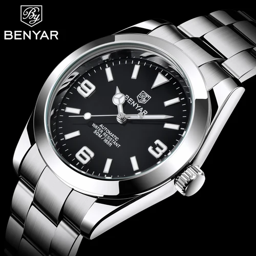 BENYAR 2025 nuevo reloj mecánico automático para hombres, relojes deportivos de negocios de lujo para hombres, reloj resistente al agua hasta 50M, relojes masculinos