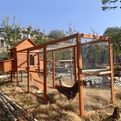 Wooden Chicken Coop Large Backyard Chicken House Lockable Poultry Hen Cage with Nesting Box and Run Cage