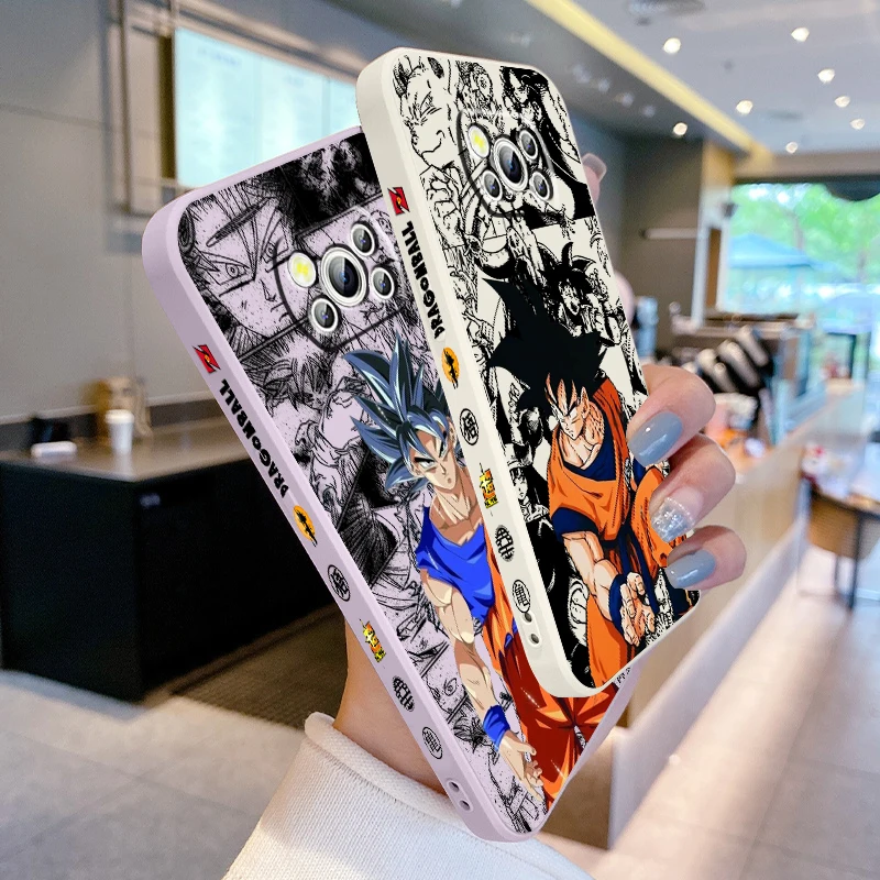 Art D-Dragon Ball Vegeta Goku Liquid Left Rope For Xiaomi Mi Poco X6 X5 X4 X3 M6 M5 M5S M4 M3 F5 F4 F3 Pro 5G Soft Phone Case