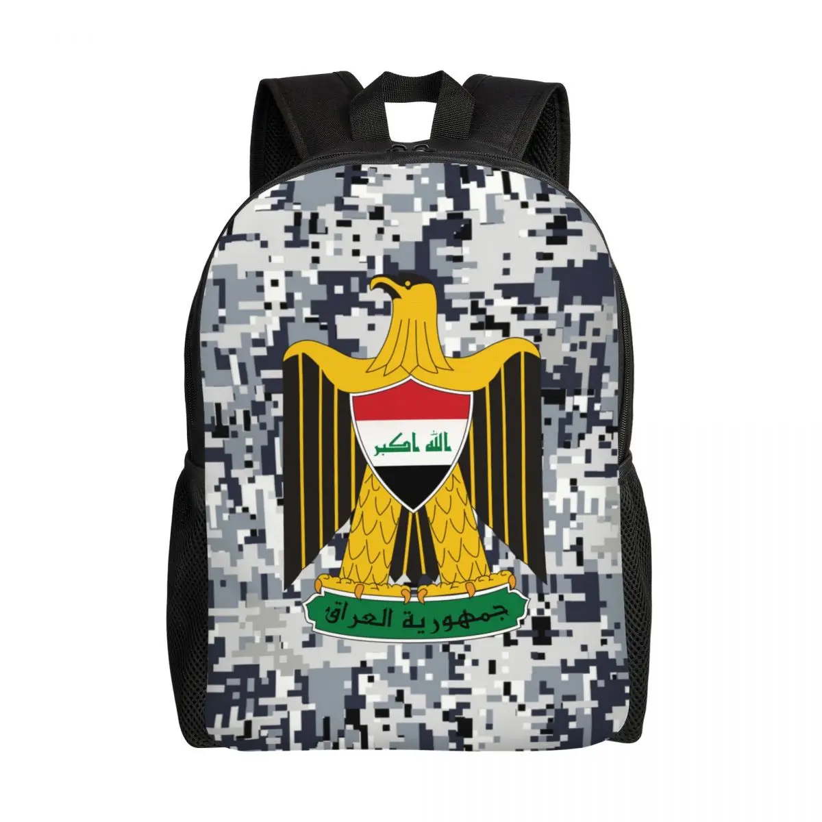 Emblem Of Iraq Travel Backpack Women Men School Laptop Bookbag Iraqi Flag Eagle College Student Daypack Bags