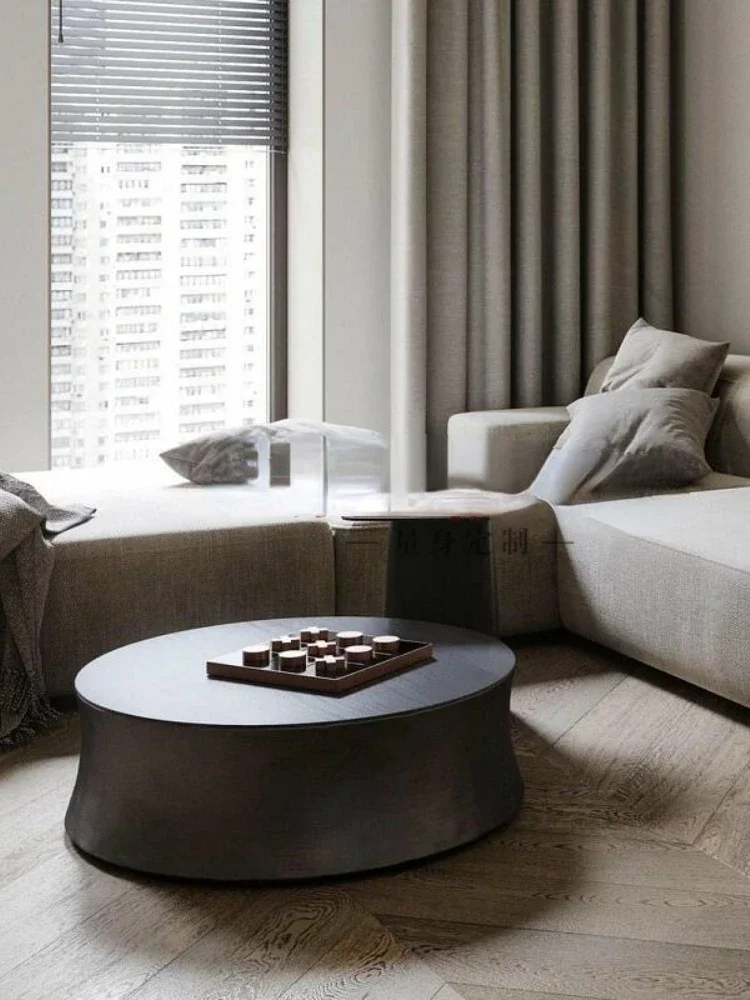 Italian Minimalist round Tea Table  Light Luxury Personalized Creative Coffee Table round Pier