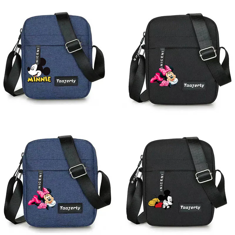 Bolso de pecho de Mickey y Minnie Mouse para hombre, bandolera informal de tendencia, multifuncional, para deportes al aire libre