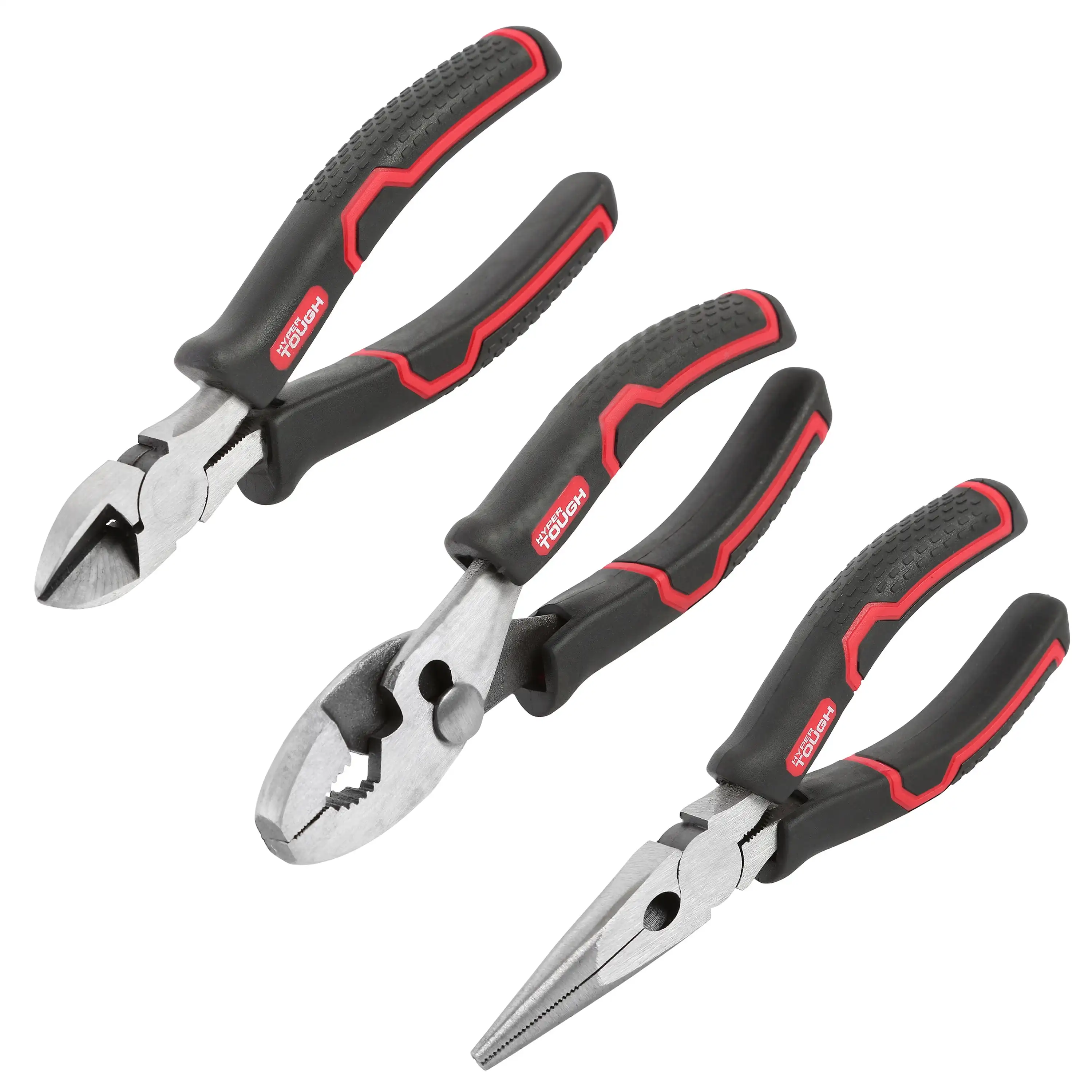 

3-Piece Pliers Set with Ergonomic Soft Grip Handles, Diagonal Cutting Pliers, Slip Joint Pliers and Long Nose Plier set