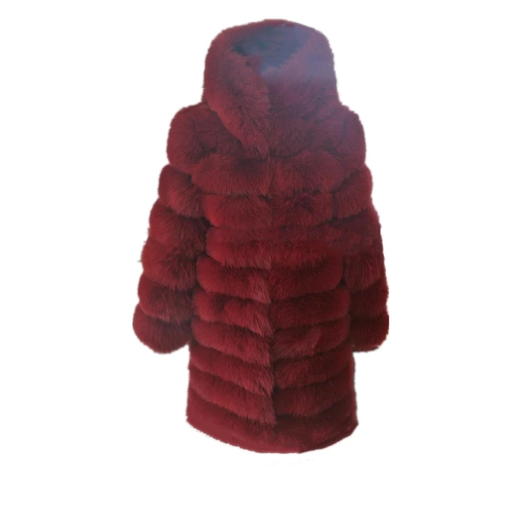 Abrigo de piel sintética con capucha para mujer, chaqueta gruesa de manga larga y media, abrigo cálido de invierno