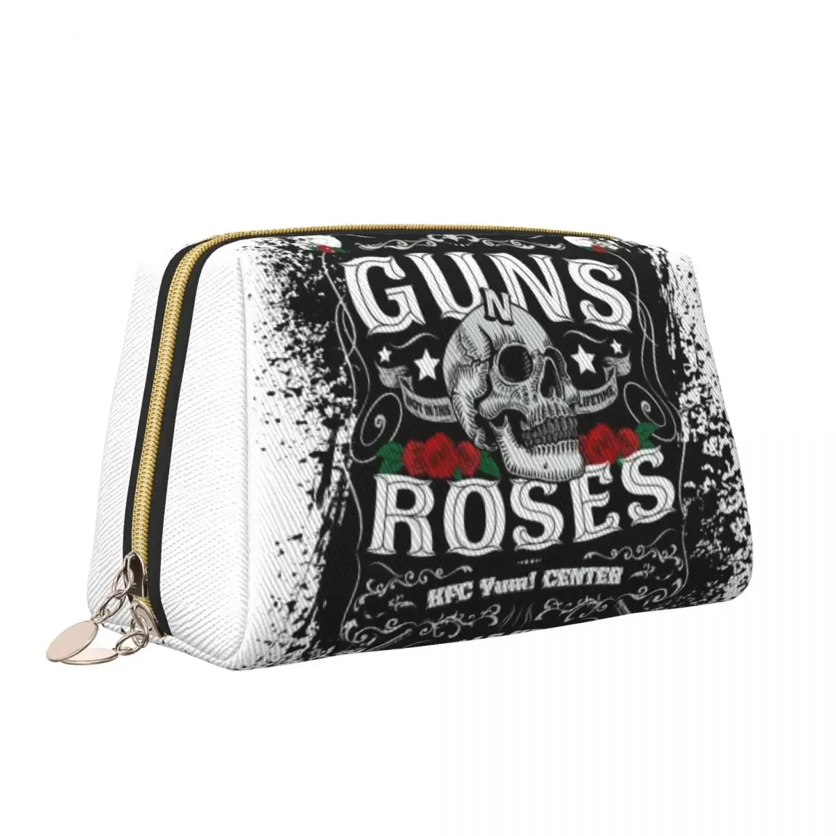 Custom Heavy Metal Rock Music Band Guns N Rose Toiletry Bag Women Cosmetic Makeup Organizer Ladies Beauty Storage Dopp Kit Case